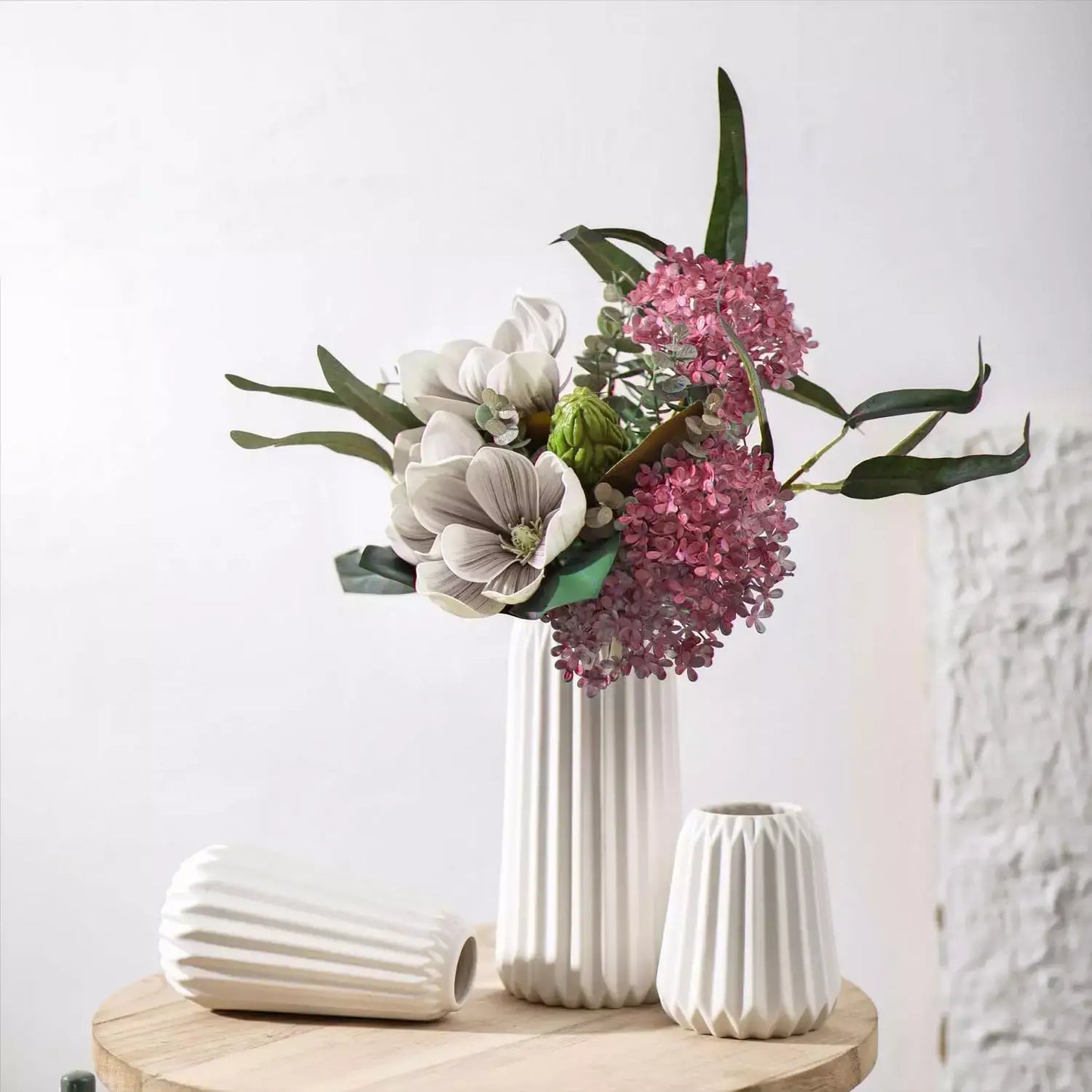 Jeriah Ceramic Vase Set (3 Pcs) - White